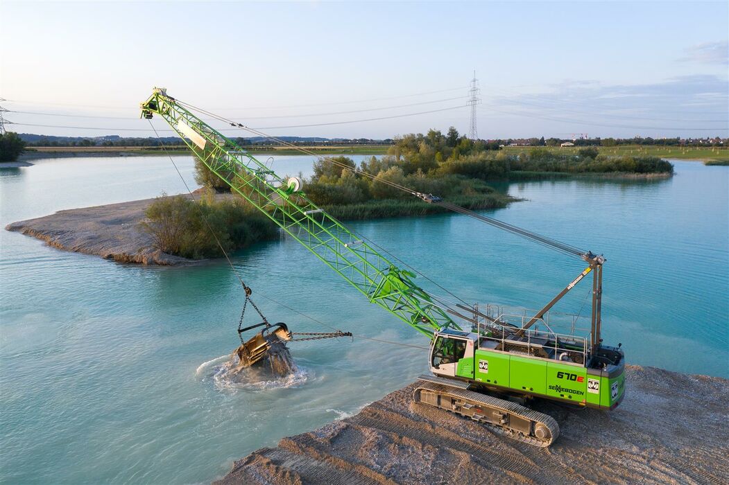 Seilbagger Sennebogen 670 der Firma Kiesabbau Wiedemann