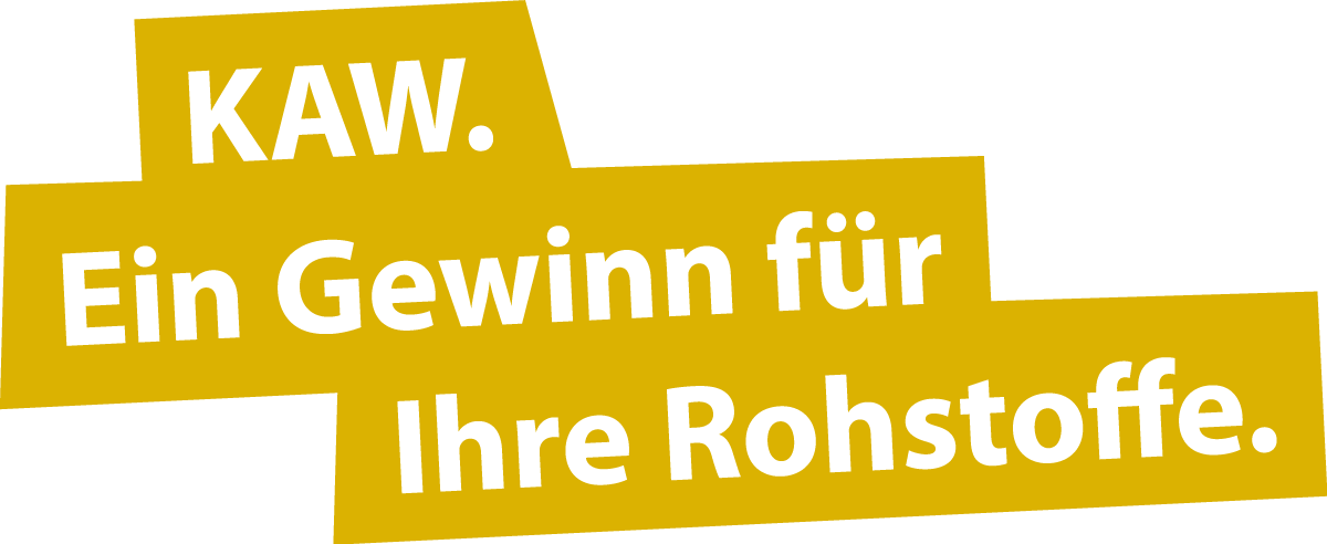 KAW. Ein Gewinn für Ihre Rohstoffe. Slogan der Firma Kiesabbau Wiedemann